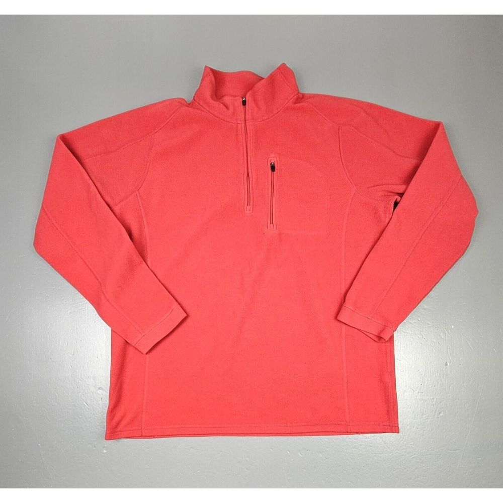LL Bean Fleece Pullover Mens Large‎ Tall. Qt. Zip Salmon Pocket Longsleeve.